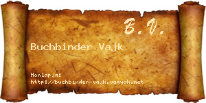 Buchbinder Vajk névjegykártya
